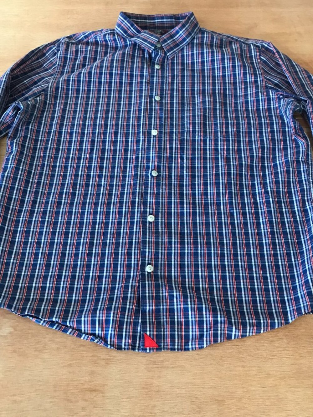 Untuckit Cormons Slim Fit Shirt Men XL Blue Plaid Button Up Pocket Long Sleeve